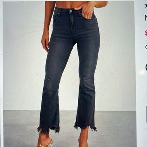 Vici Morton cropped frayed hem jeans